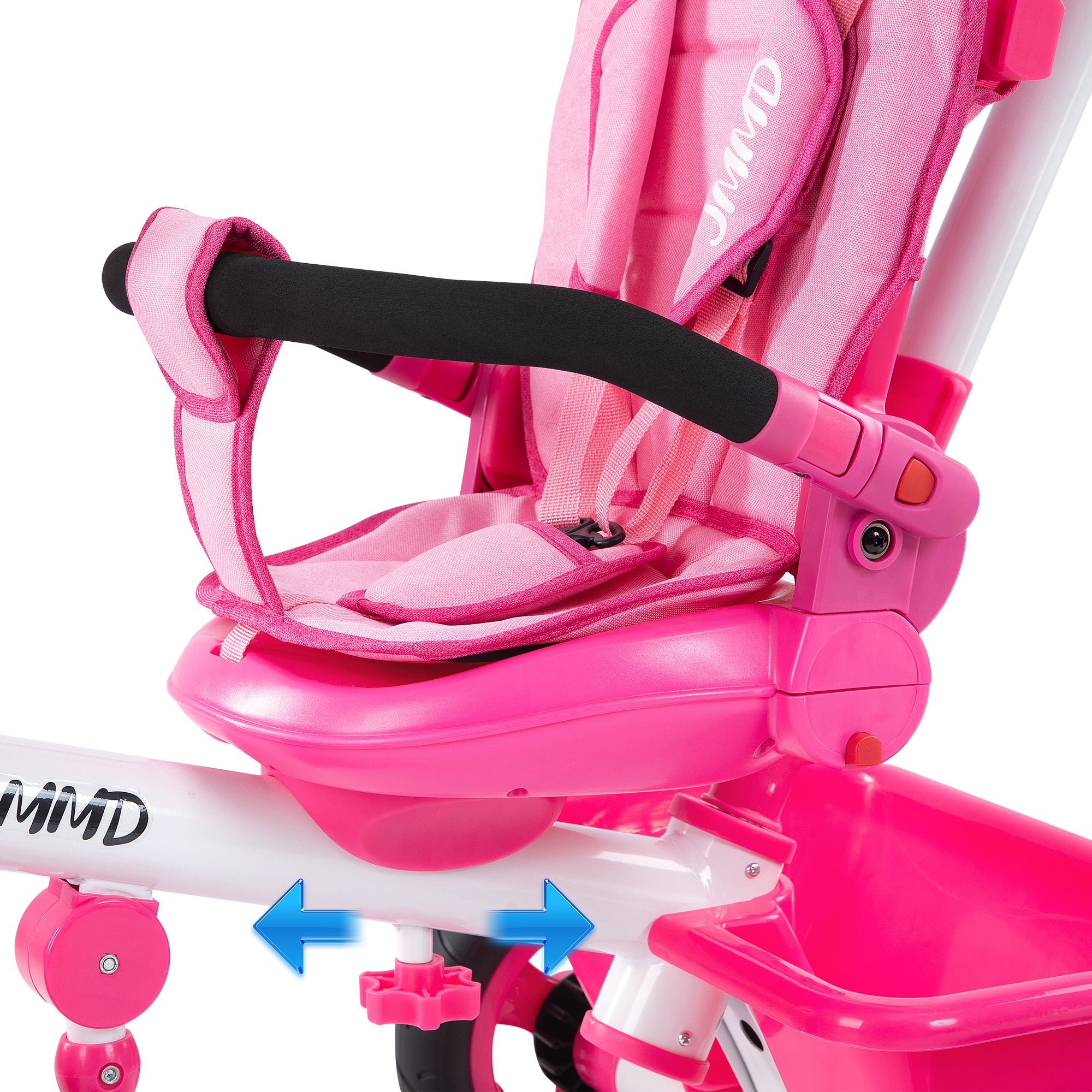 Adjustable seat position on JMMD B31 toddler tricycle for growing children