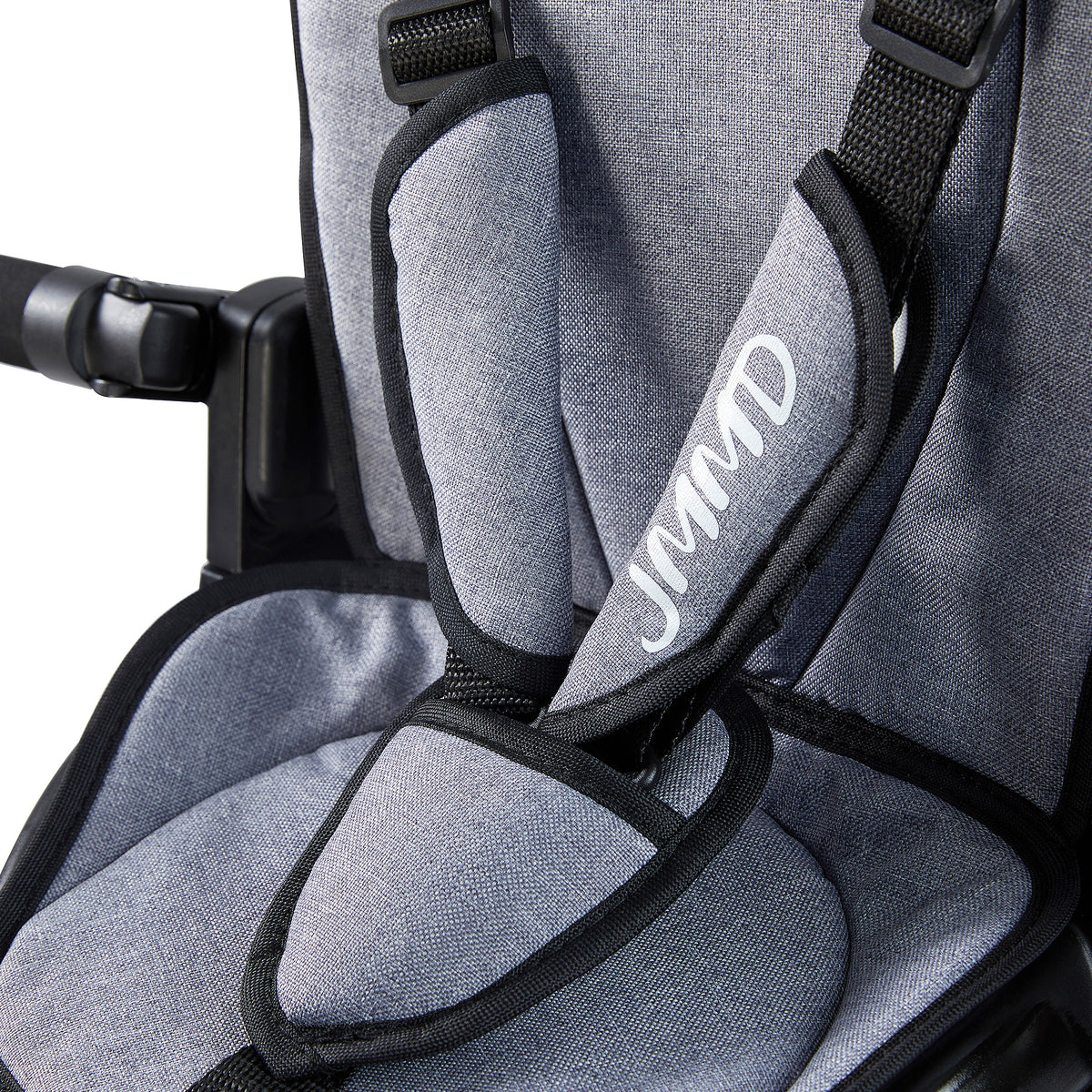 JMMD B56 toddler tricycle padded safety harness and supportive seat detail