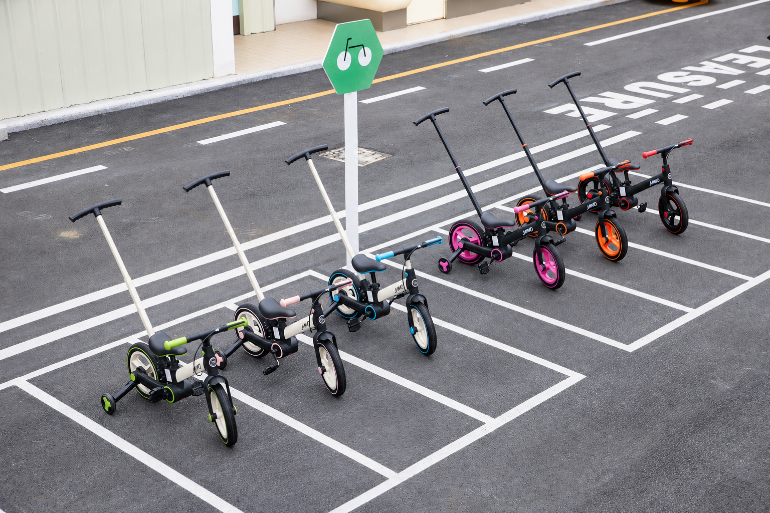 JMMD S900 kids bikes in multiple color options displayed outdoors