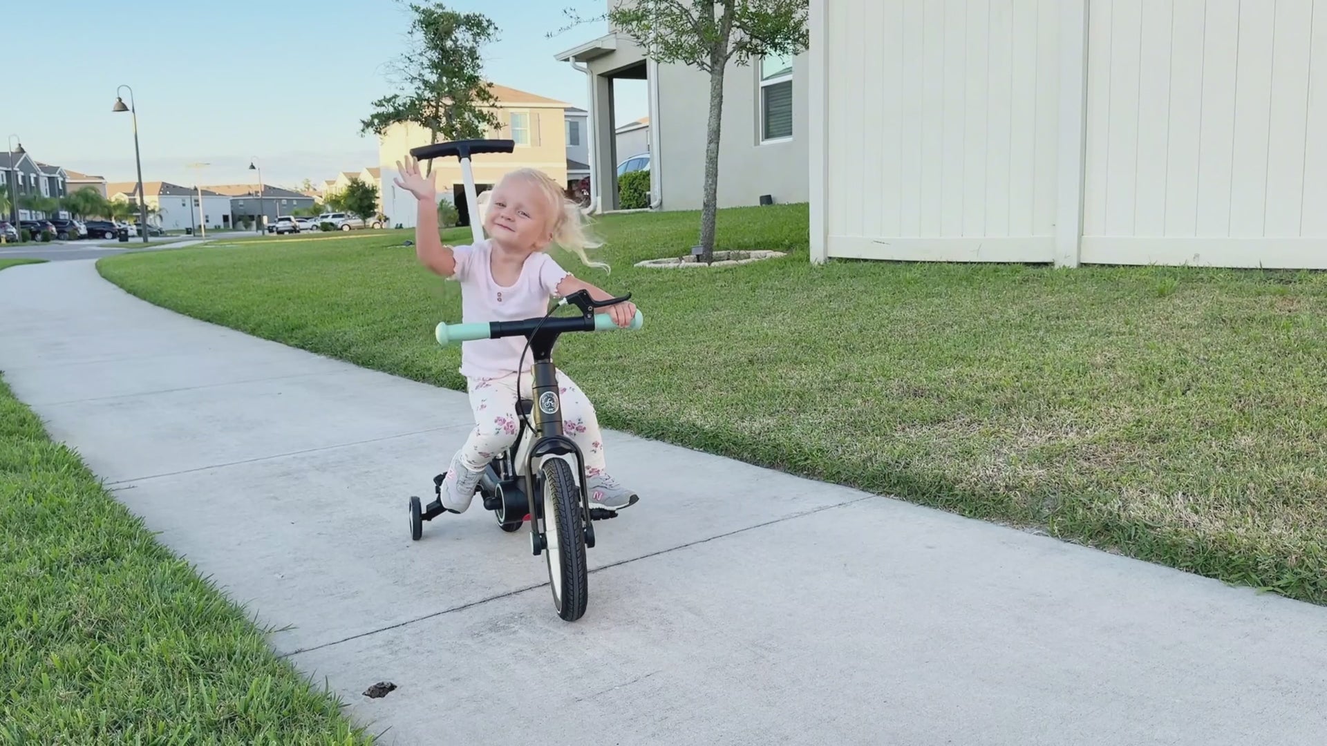 JMMD S900 6-in-1 toddler bike real customer riding video with parent push handle